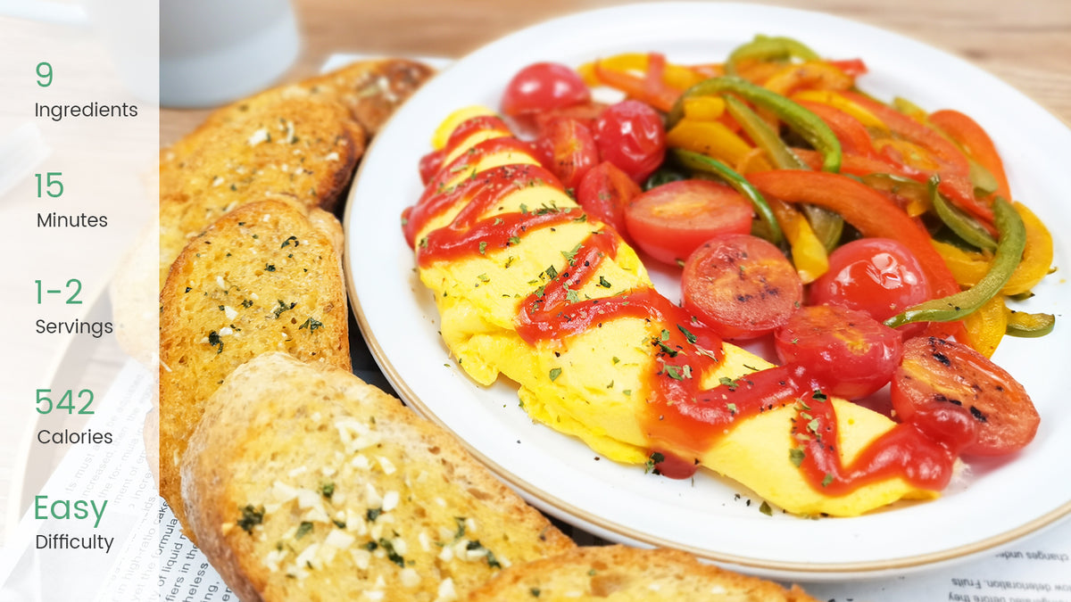 Easy Omelette with Galic Bread & Cherry Tomatoes - KOOC's Recipes – KOOC Official