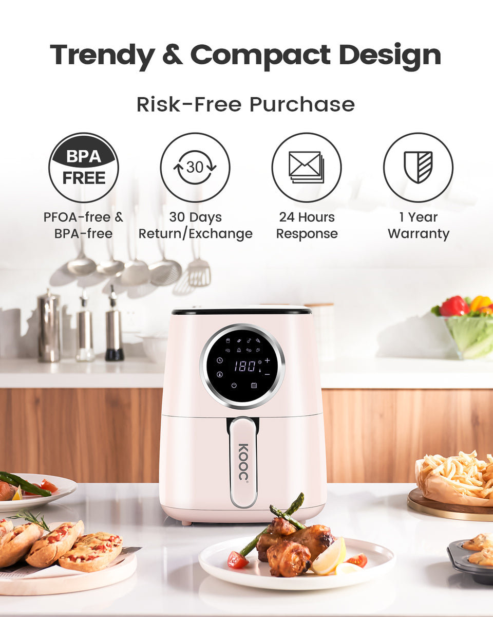 KOOC - Premium Pink Air Fryer, 4.5 Quart – KOOC Official