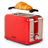 Load image into Gallery viewer, KOOC - Retro Stainless Steel Toaster, 2 Slice, Red