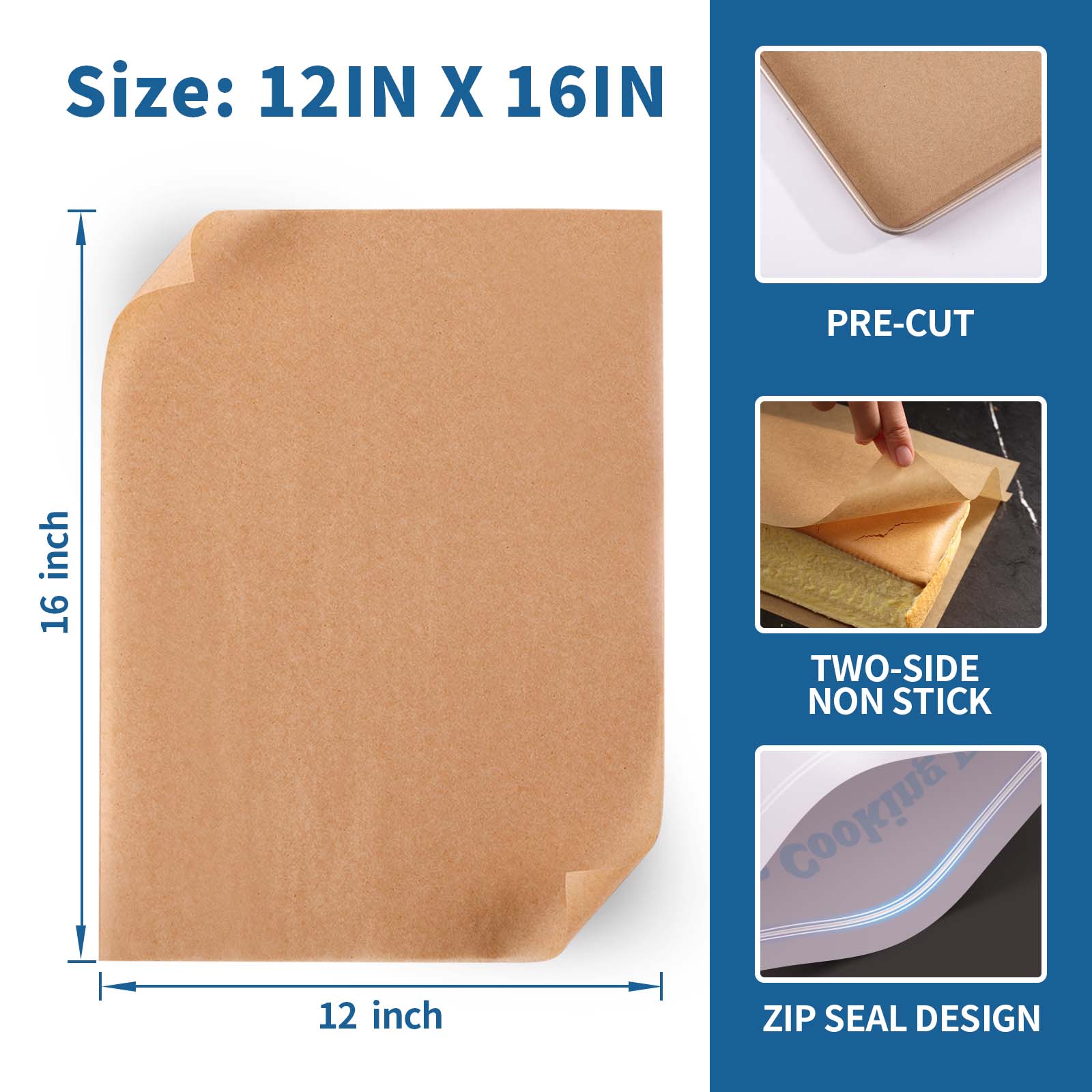 KOOC Premium 12x16 Inch Parchment Paper Sheets（100-Pack）