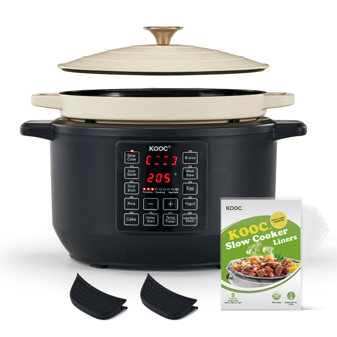 KOOC 10-in-1 Electric Dutch Oven, 6-Quart White, Slow Cook, Braise, Me ...