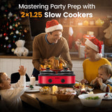 Load image into Gallery viewer, KOOC Dual Pot Slow Cooker