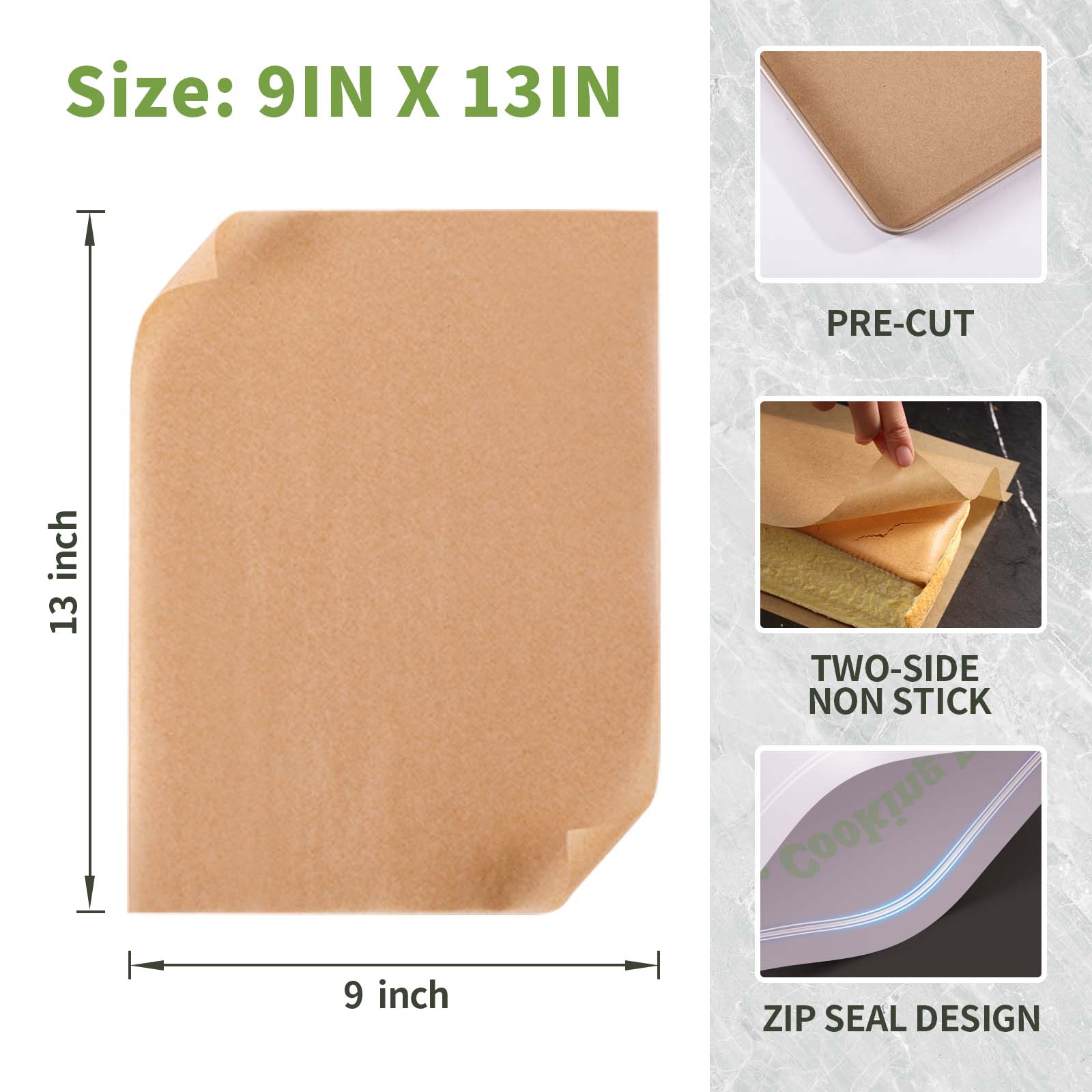 KOOC Premium 9x13 Inch Parchment Paper Sheets （200-Pack） – KOOC Official