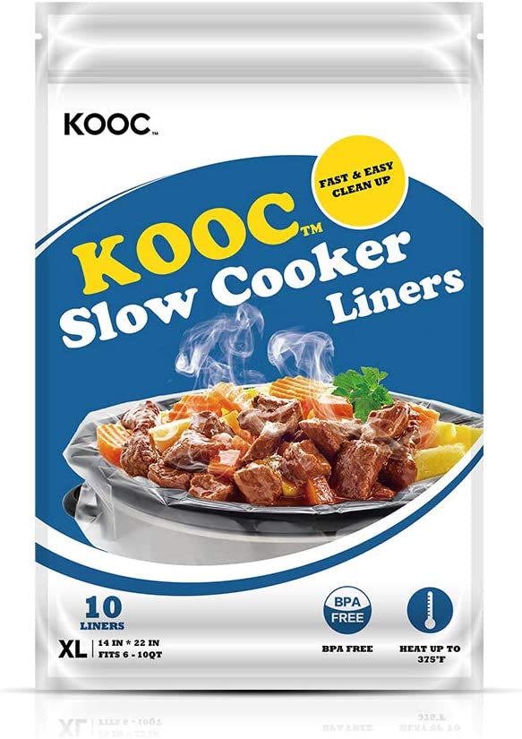 KOOC - Premium Disposable Slow Cooker Liners, XL Size Fit 6 to 10