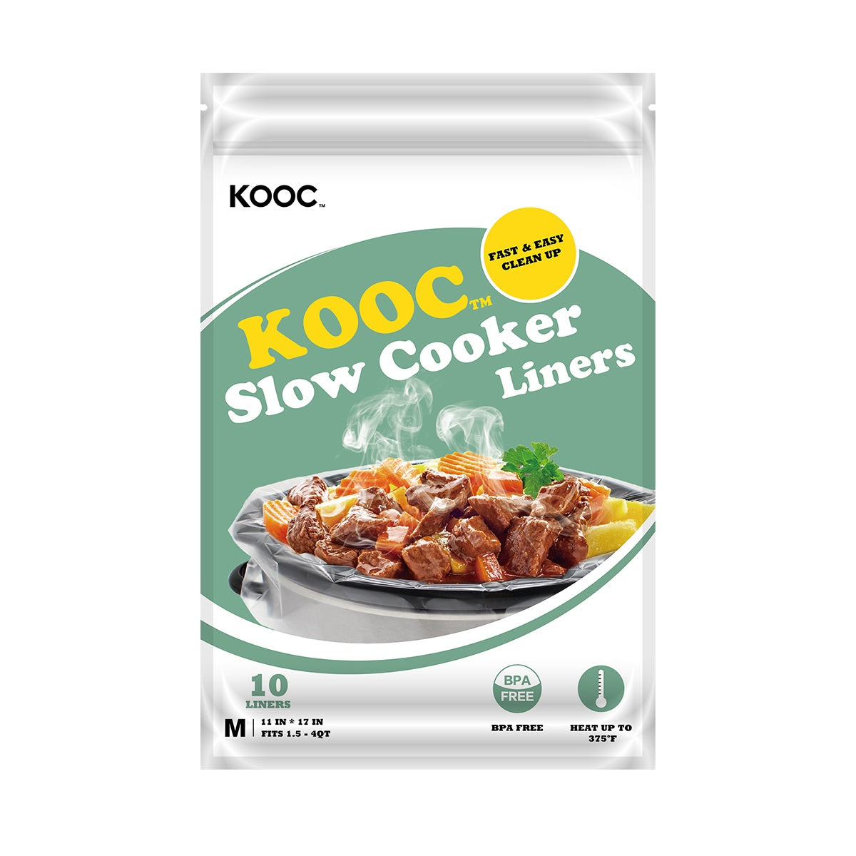 KOOC - Small Slow Cooker - 2 Quart, Red, with Free Liners