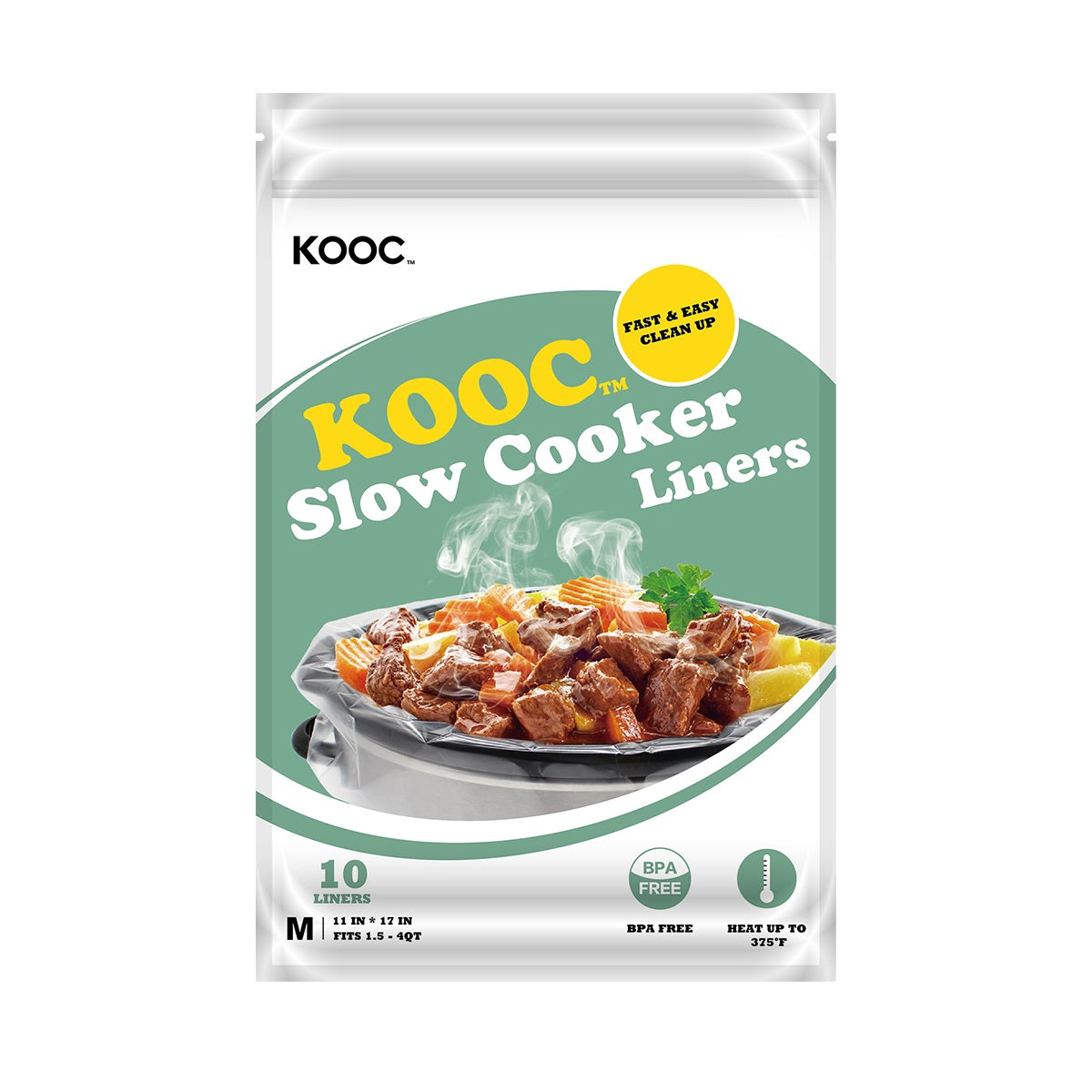 KOOC - Premium Disposable Slow Cooker Liners, XL Size Fit 6 to 10