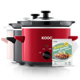 Load image into Gallery viewer, KOOC - Small Slow Cooker - 2 Quart, Red, with Free Liners