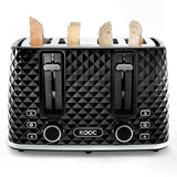 Load image into Gallery viewer, KOOC - Premium Large Toaster, 4 Slice, Black