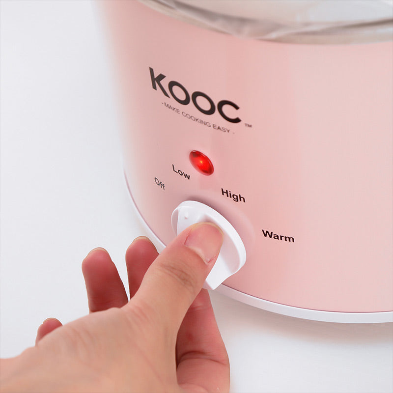  KOOC Small Slow Cooker, 2-Quart, Free Liners Included for Easy  Clean-up, Upgraded Ceramic pot, Adjustable Temp, Nutrient Loss Reduction,  Stainless Steel, Pink, Round: Home & Kitchen