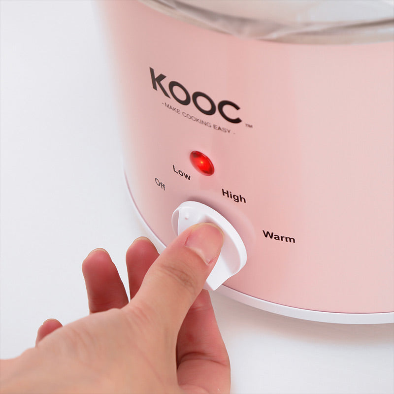 KOOC - Small Slow Cooker - 2 Quart, Red, with Free Liners