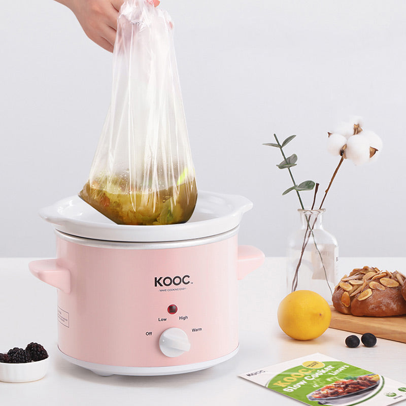 KOOC - Small Slow Cooker - 2 Quart, Pink, with Free Liners – KOOC