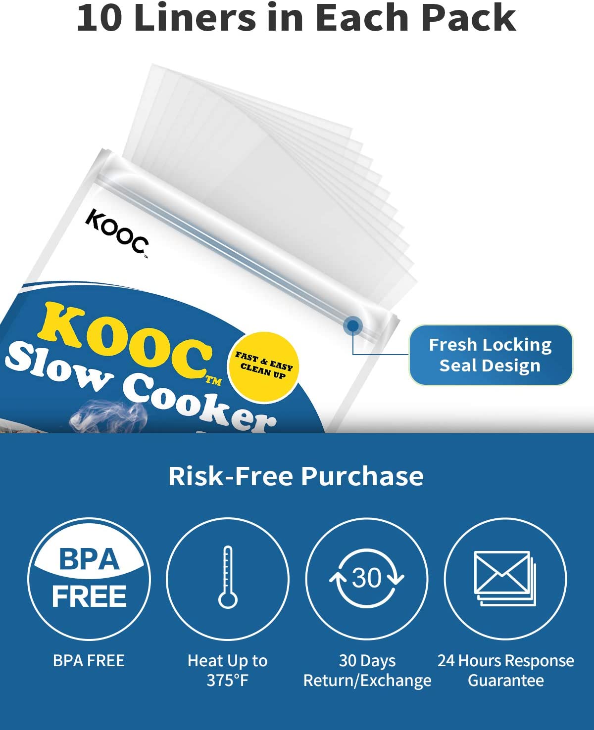 KOOC - Premium Disposable Slow Cooker Liners, XL Size Fit 6 to 10 Quar –  KOOC Official