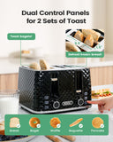 Load image into Gallery viewer, KOOC - Premium Large Toaster, 4 Slice, Black