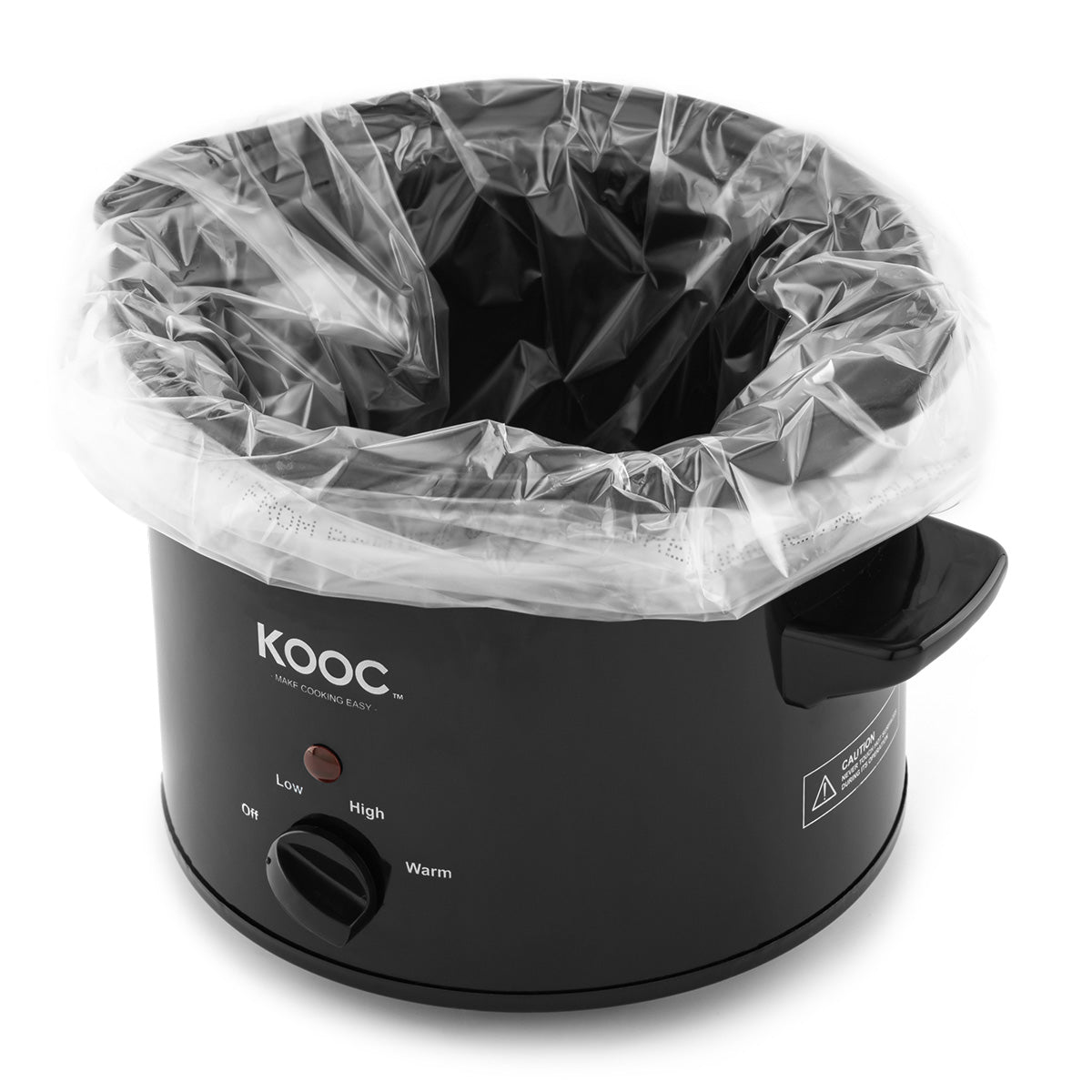 KOOC Small Slow Cooker, 2-Quart, Free Liners Included for Easy Clean-up,  Upgraded Ceramic pot, Adjustable Temp, Nutrient Loss Reduction, Stainless