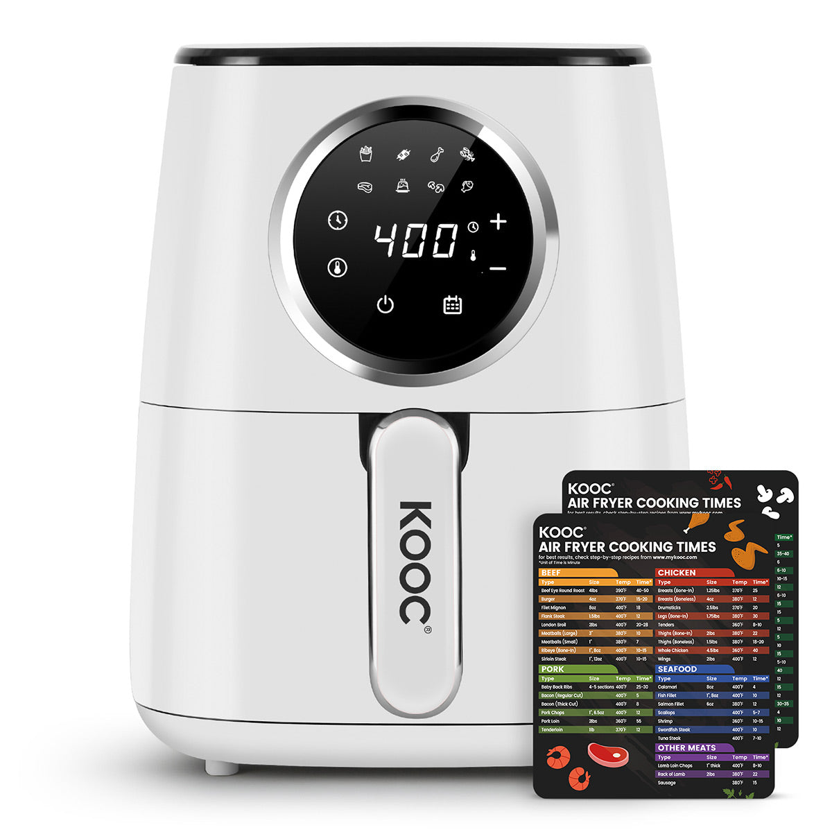 KOOC - Premium Air Fryer, 4.5 Quart, White