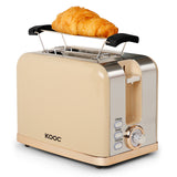 Load image into Gallery viewer, KOOC - Retro Stainless Steel Toaster, 2 Slice, Milk