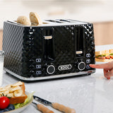 Load image into Gallery viewer, KOOC - Premium Large Toaster, 4 Slice, Black