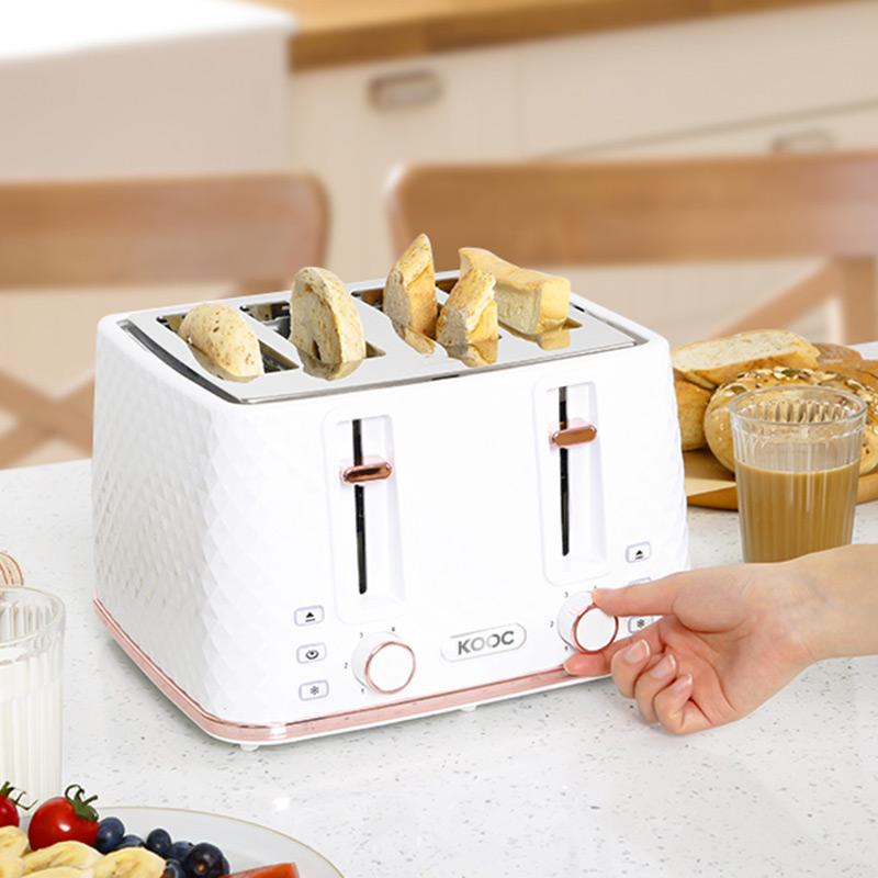 KOOC Premium Large Toaster 4 Slice White