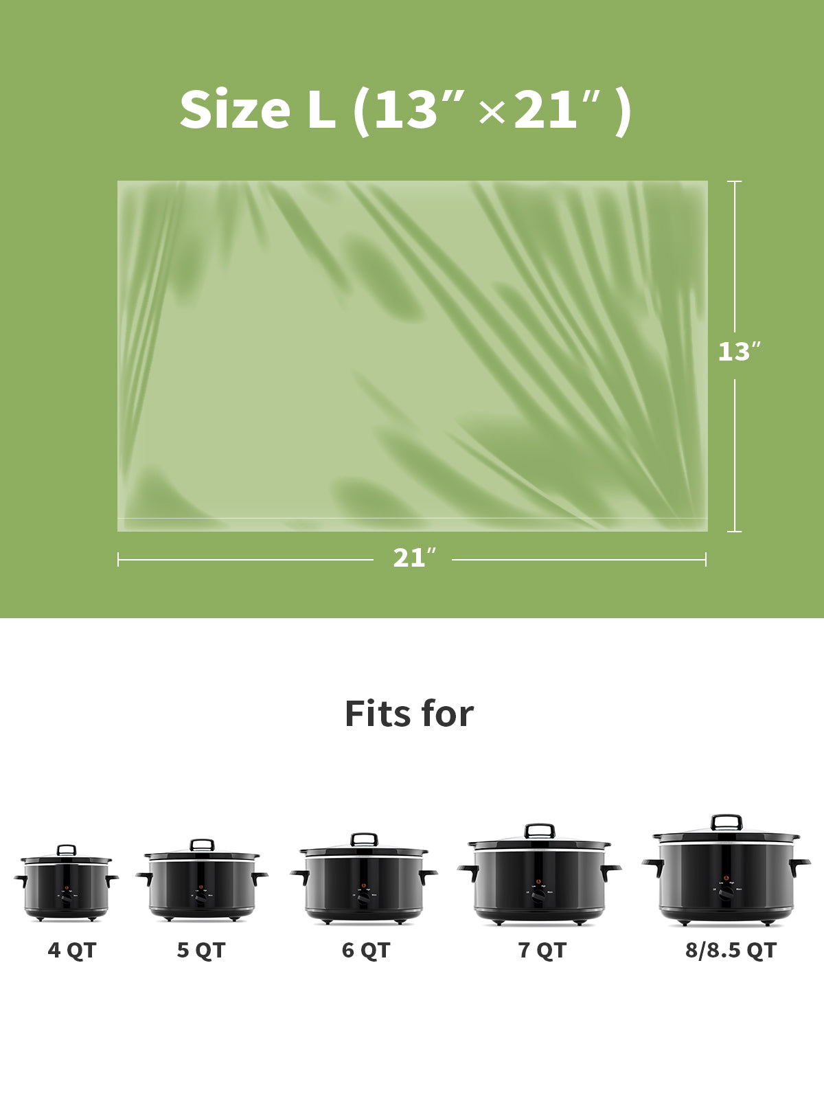 KOOC - Premium Programmable Slow Cooker - 8.5 Quart, with Free Liners