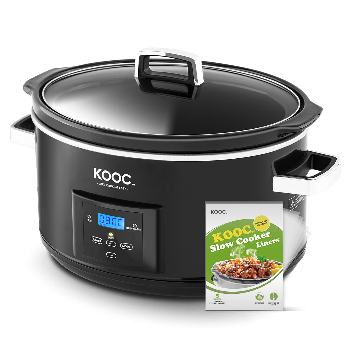 KOOC 10-in-1 Electric Dutch Oven, 6-Quart Blue, Slow Cook, Braise