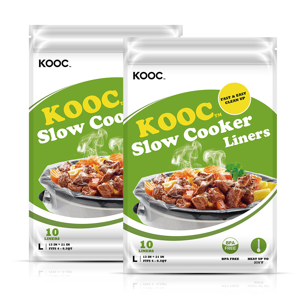 KOOC - Small Slow Cooker - 2 Quart, Black, with Free Liners