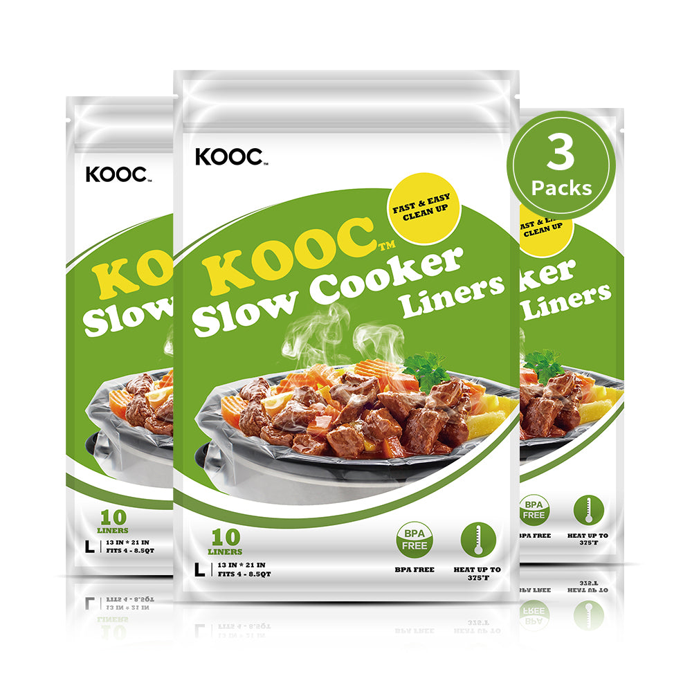 KOOC - Premium Programmable Slow Cooker - 8.5 Quart, with Free Liners