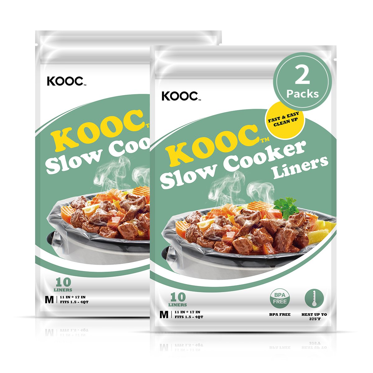 ECOOPTS Slow Cooker Liners Disposable Cooking Bags Small Size Pot Liners  Fit 1QT to 3QT Suitable for Oval & Round Pot (10)